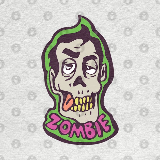 Zombie head illustration by Cofefe Studio
